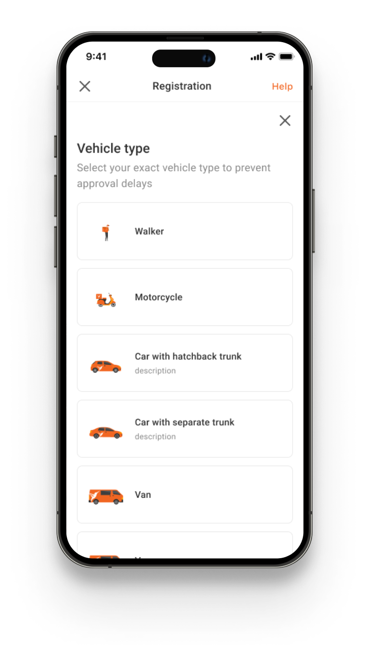 vehicle selection