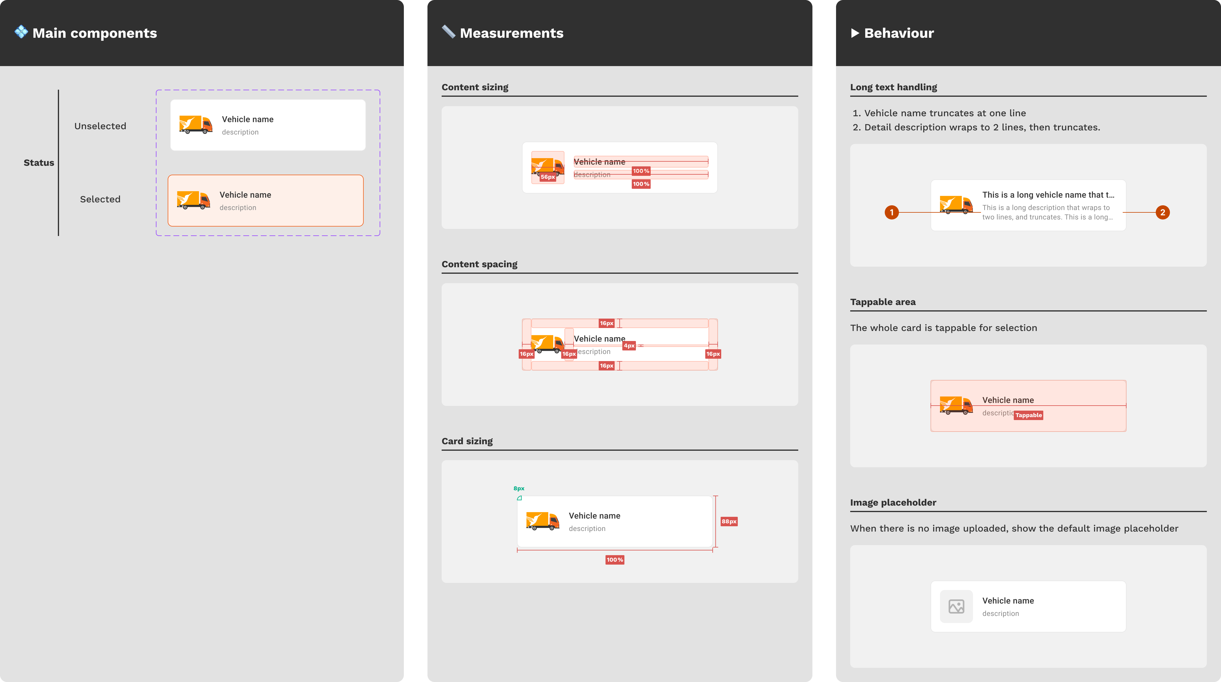 Option card component