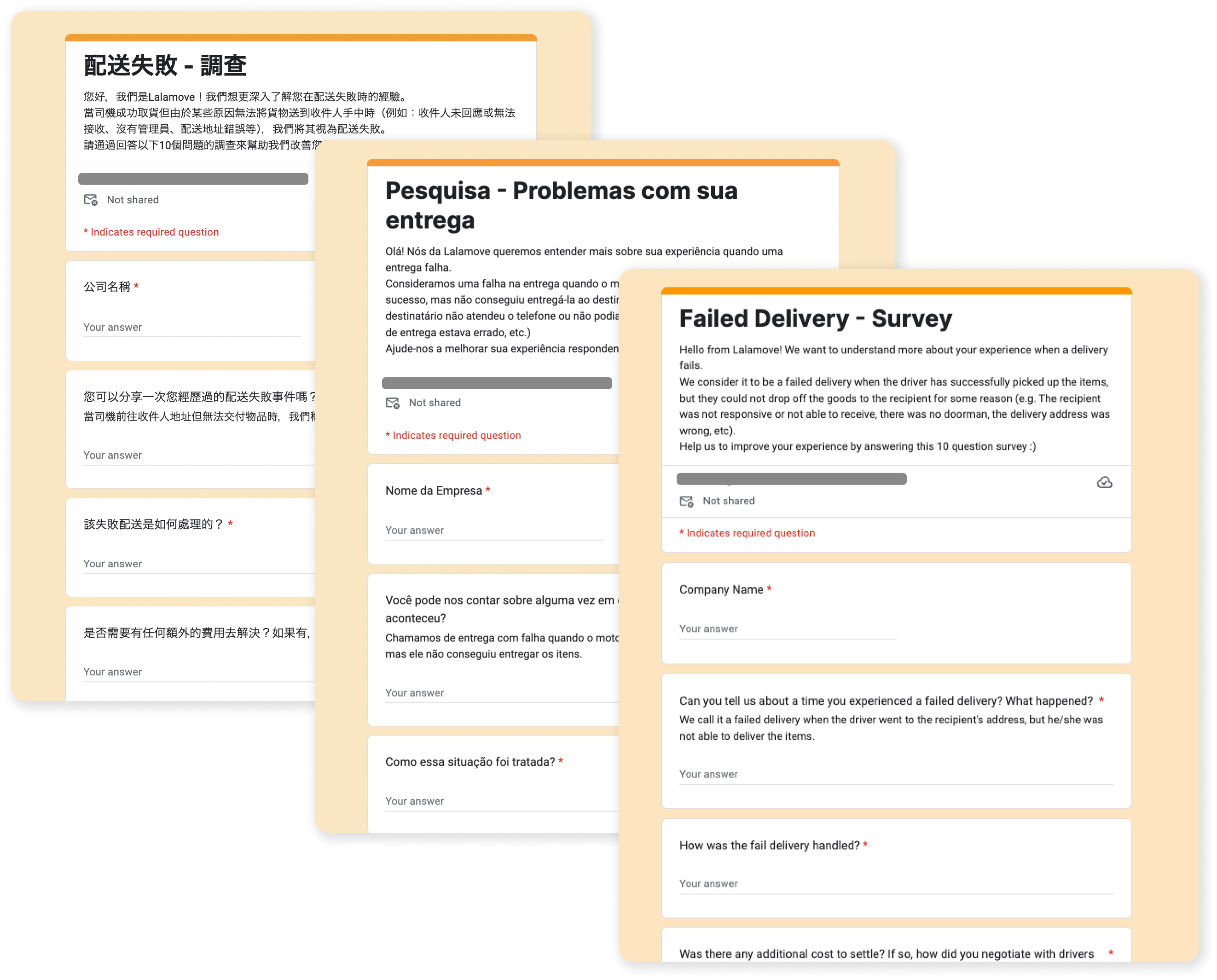 Survey screenshots