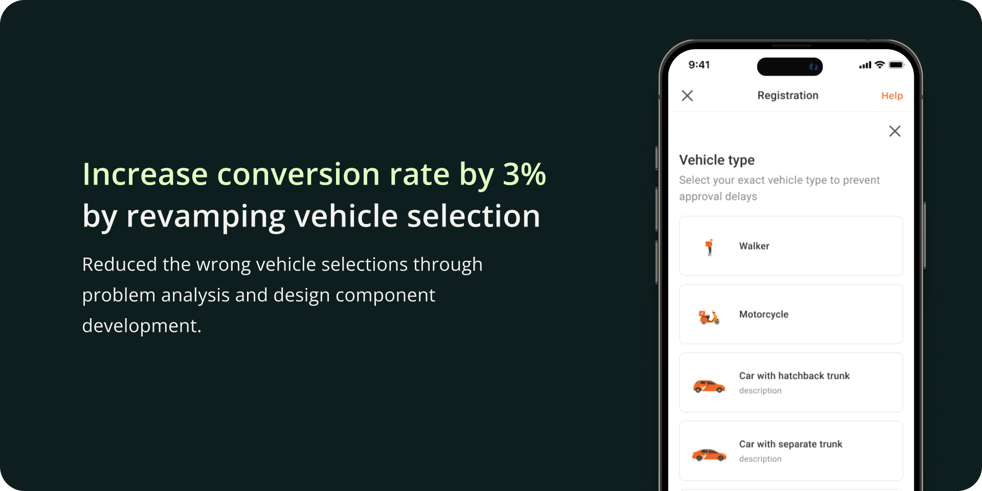 Vehicle selection design